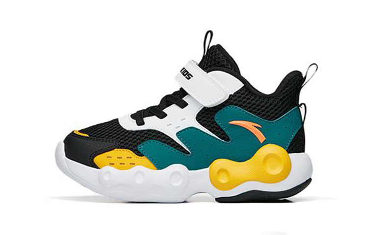 (Preschool) Anta Low-Top Basketball 'Black White Green' A312239911-2