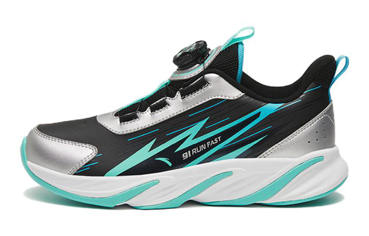 Buy 大童 Anta安踏 犟彈科技 革面 舒適 緩震 低幫 兒童跑步鞋 黑銀藍