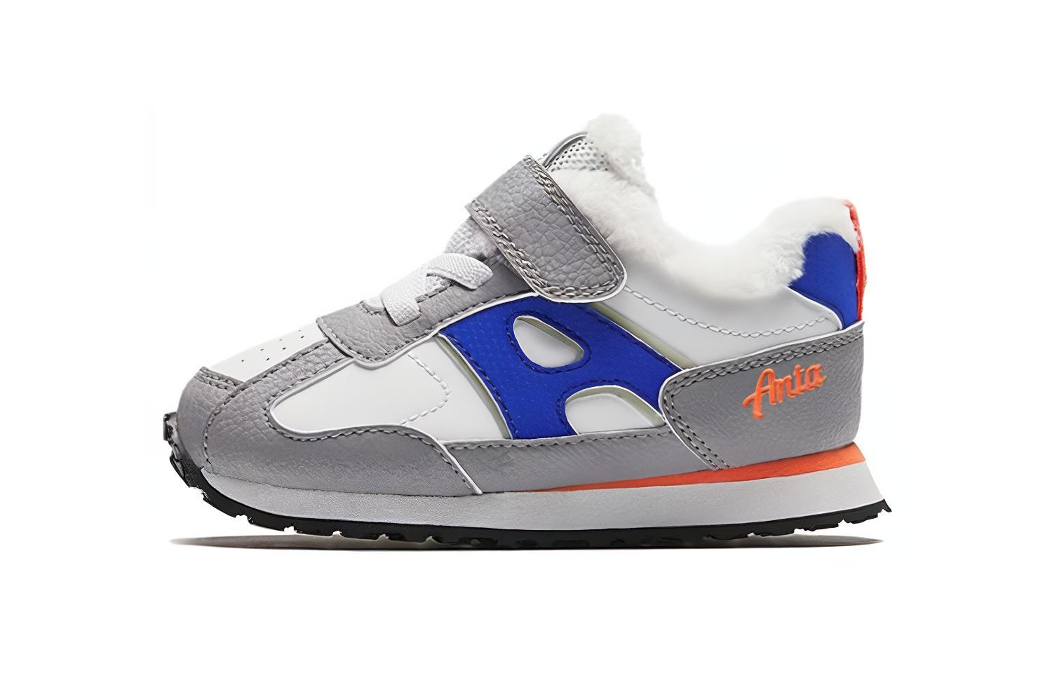 Buy 嬰兒 安踏兒童 加絨保暖 保暖 低筒 學步鞋 灰藍色