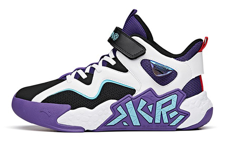 (Preschool) Anta Mid-Top 'Black White Purple - Cement Destroyer' A312131153A-3