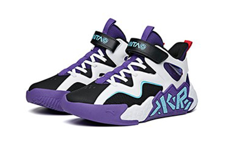 Lookbook (Preschool) Anta Mid-Top 'Black White Purple - Cement Destroyer' A312131153A-3
