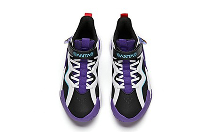 Shop (Preschool) Anta Mid-Top 'Black White Purple - Cement Destroyer' A312131153A-3