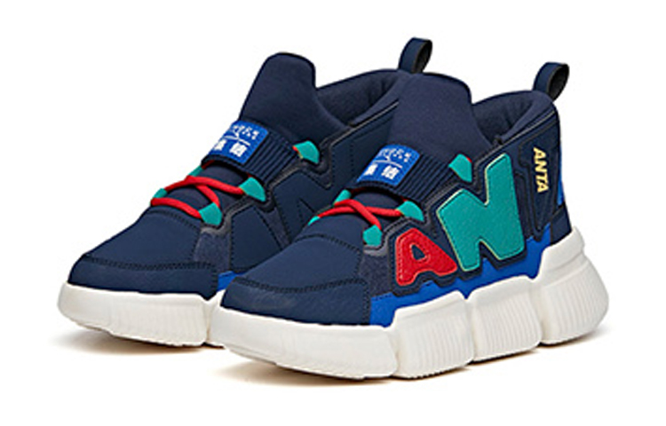 Lookbook (Preschool) Anta Mid-Top 'Blue Green White' A31038830-1