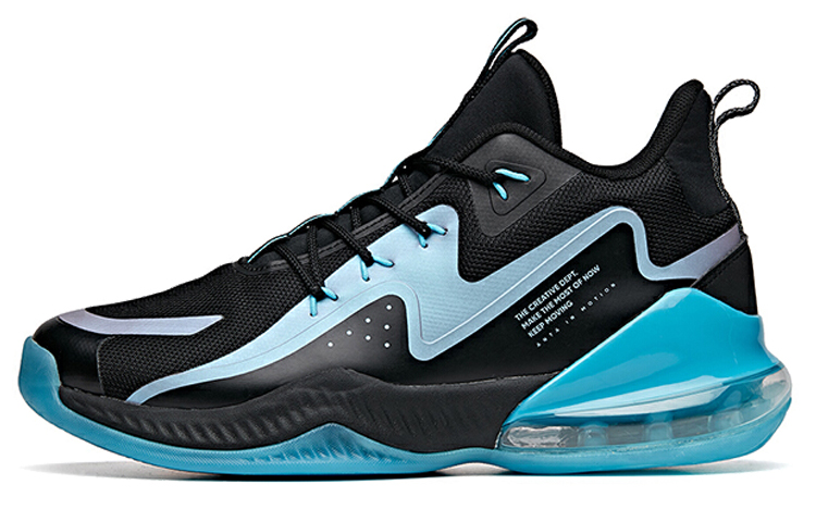 (Preschool) Anta Mid-Top Basketball 'Black Blue' 312011101-1
