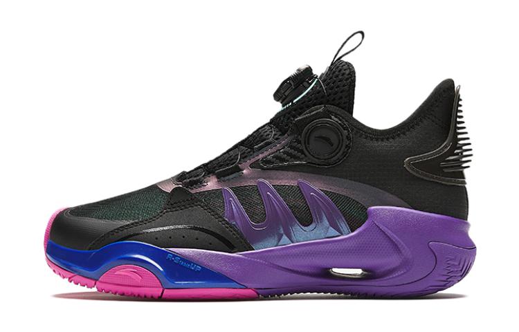 (Preschool) Anta Mid-Top Basketball 'Black Purple' A312411107-4