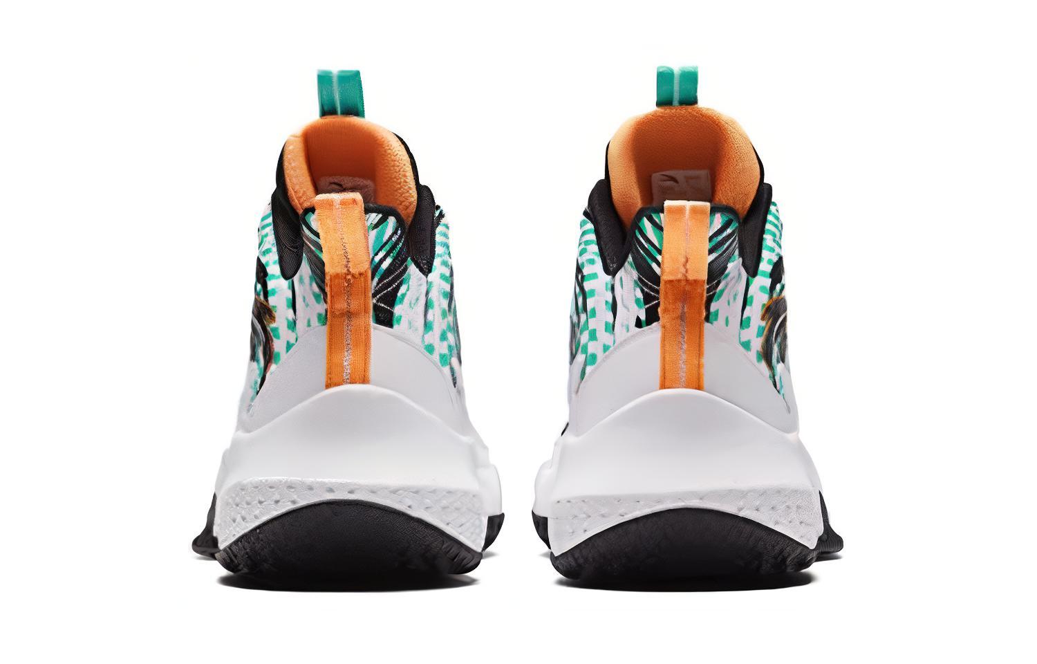 Shop (Preschool) Anta Mid-Top Basketball 'Black White Green' A312341108-1