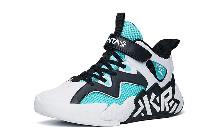 Order (Preschool) Anta Mid-Top Basketball 'Cement Buster White Black Green' A312221166-2