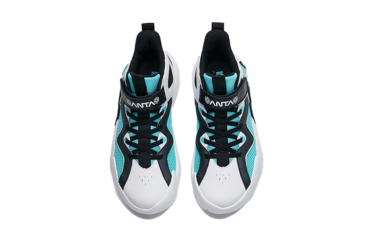 Lookbook (Preschool) Anta Mid-Top Basketball 'Cement Buster White Black Green' A312221166-2