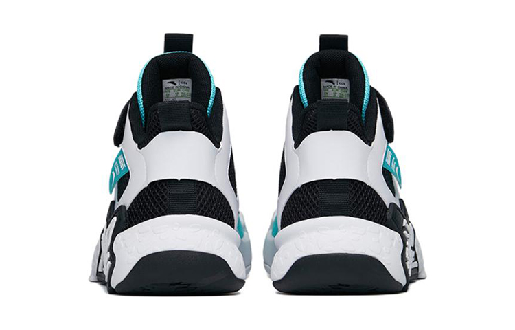 Shop (Preschool) Anta Mid-Top Basketball 'Cement Buster White Black Green' A312221166-2