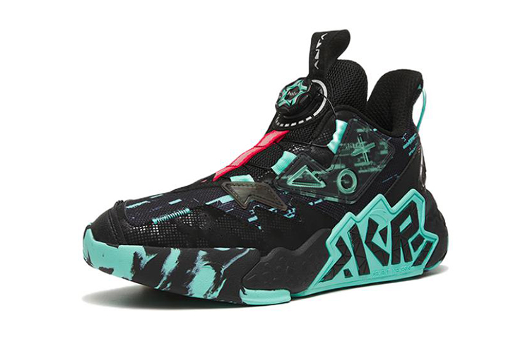 Order (Preschool) Anta Mid-Top Basketball 'Cement Kryptonite Black Blue' A312241101-6