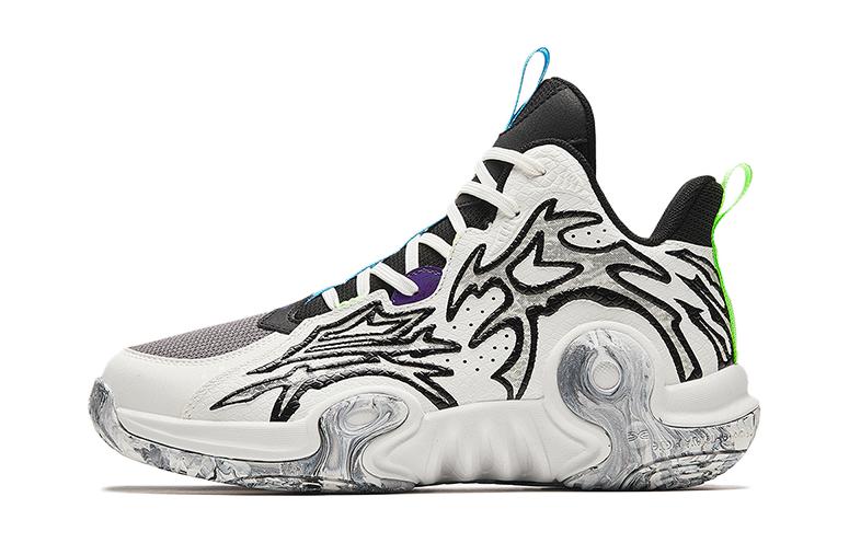 (Preschool) Anta Mid-Top Basketball 'White Black' A312331104-1