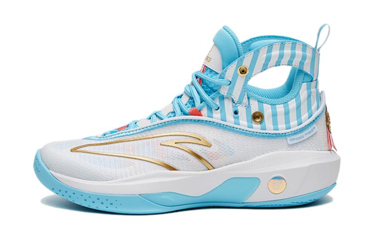(Preschool) Anta Mid-Top Basketball 'White Blue Gold' 312321130-4