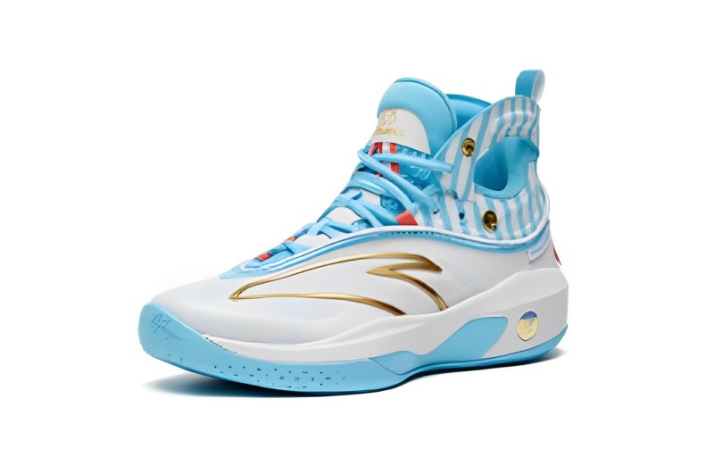 Order (Preschool) Anta Mid-Top Basketball 'White Blue Gold' 312321130-4