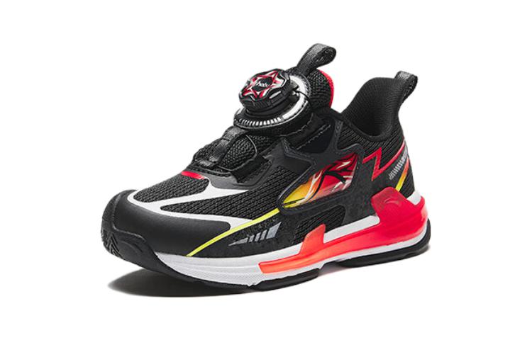 Order 中童 安踏兒童 旋鈕 防滑防踢 中幫 兒童跑步鞋 黑白紅