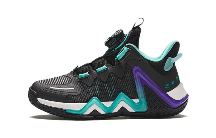 (Preschool) Anta Mid Basketball Shoes 'Black Green' 312419953-2