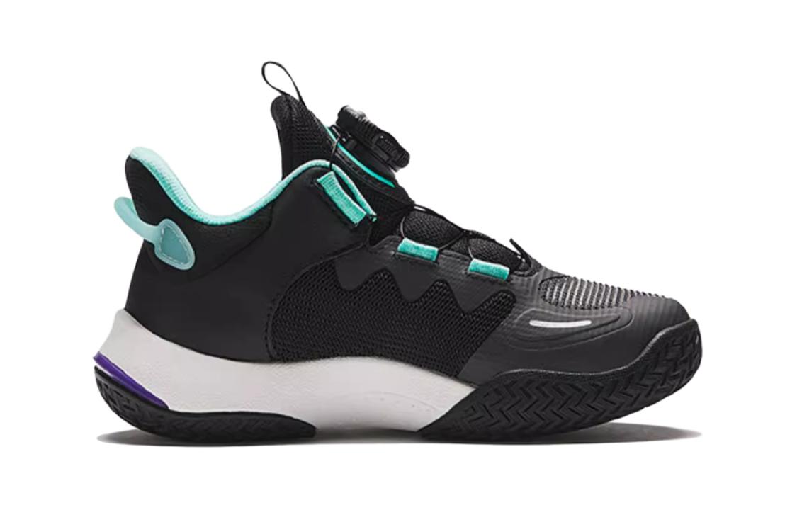 Order 中童 安踏兒童 鈕扣緩震耐磨舒適百搭 防滑防踢 中筒 兒童籃球鞋 黑綠