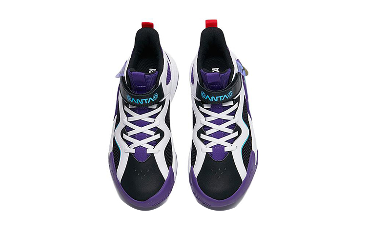 Lookbook (PS) Anta Mid Negro Blanco Morado 'Cement Court' zapatillas deportivas. A312221166-3