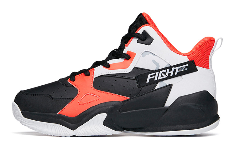 (Preschool) Anta Retro Velcro Basketball Shoes 'Black Red White' 312211105-3