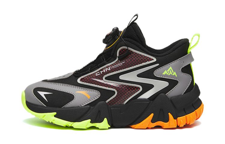 (Preschool) Anta Rotary Buckle Casual Sneaker 'Black Grey Yellow' 312246973-4