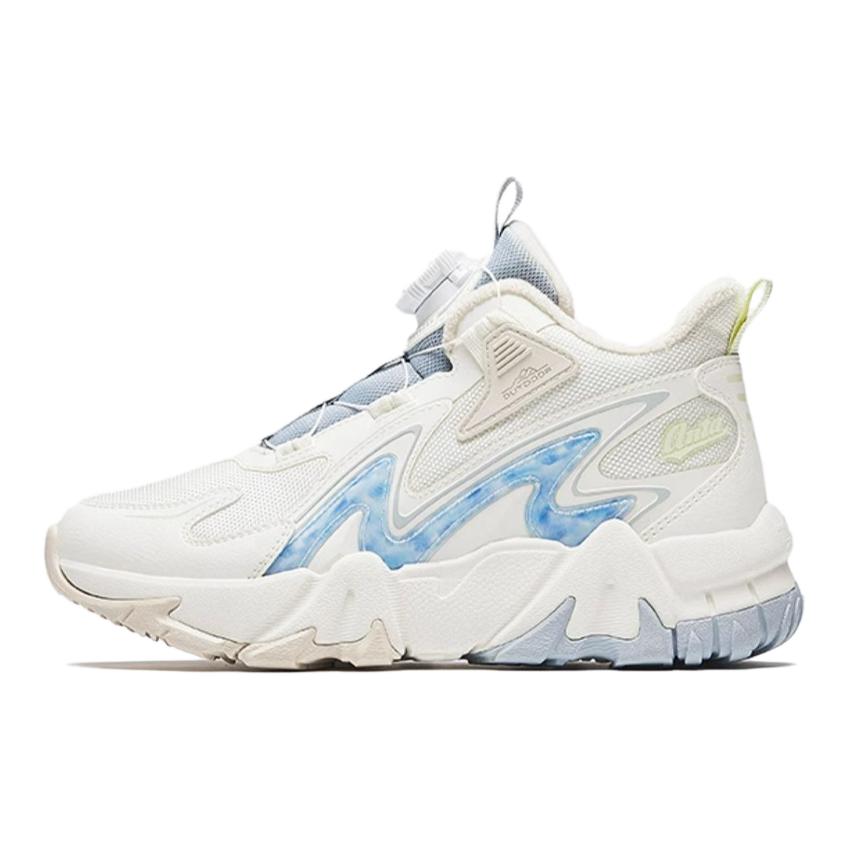 (Preschool) Anta Rotary Knob Mid-Top Snow Boots 'White Grey' 322346904-9