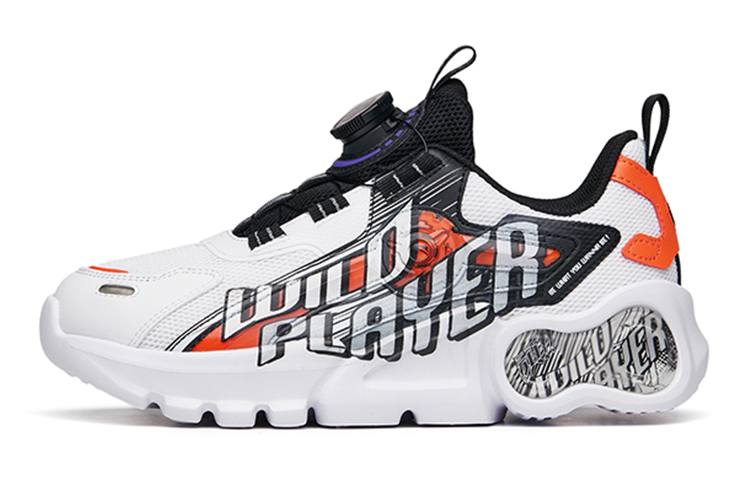 (Preschool) Anta Rotating Buckle Low Running Shoes 'White Black Orange' 312138892-2