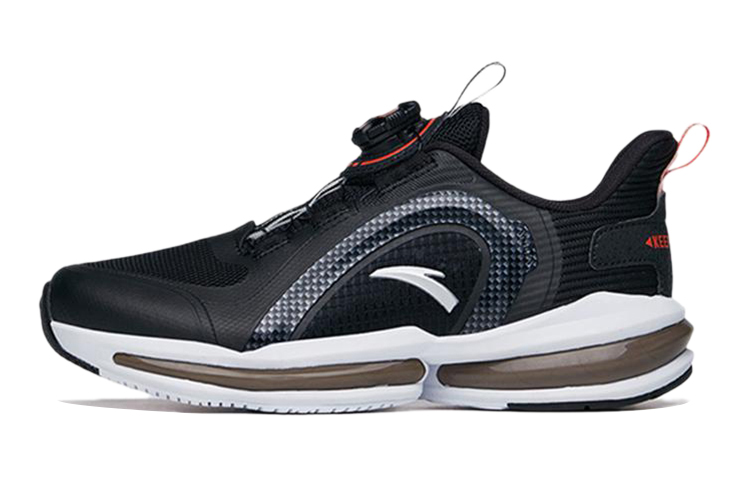 (Preschool) Anta Rotating Buckle Low Running Shoes 'Black Silver' 312225550-6