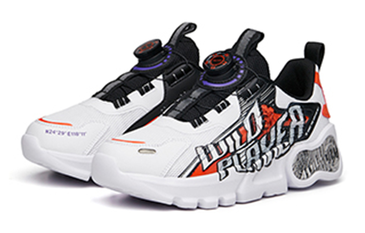 (PS) Anta Rotating Buckle Low Running Shoes 'White Black Orange' 圖 3