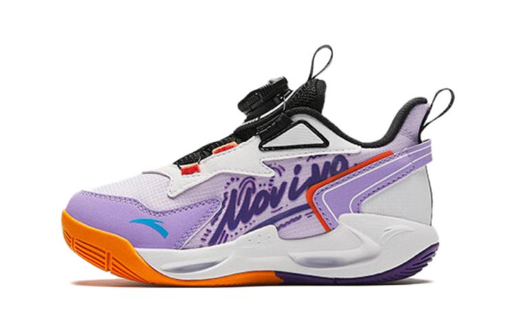 (Preschool) Anta Round Toe Knob Basketball Shoes 'Purple White' A312419904-2