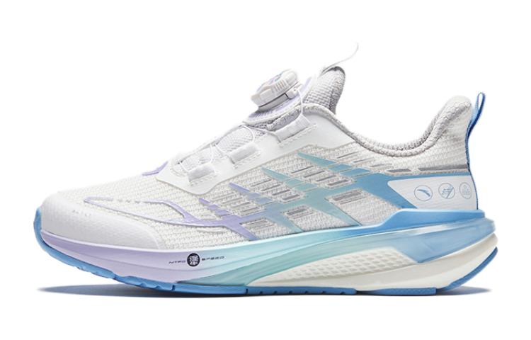 (Preschool) Anta Round Toe Knob Comfort Professional Low 'White Silver Blue' 322345511-1