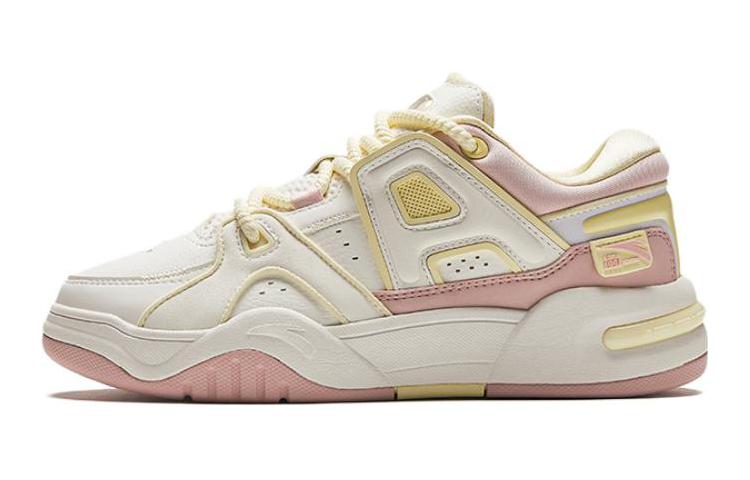 (Preschool) Anta Round Toe Lace-Up Low Top 'White Pink Yellow' 322418005-4