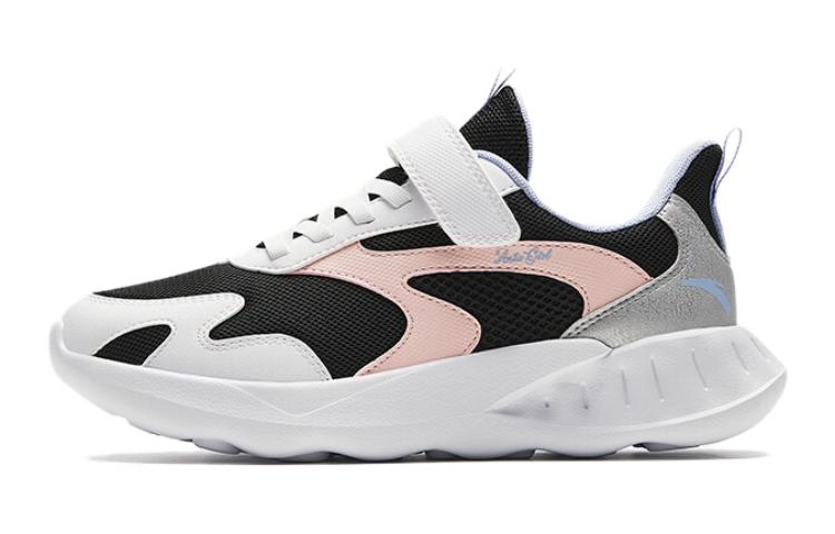 (Preschool) Anta Round Toe Velcro 'Black White Pink' A322415503-1
