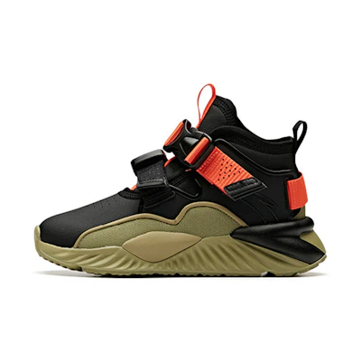 (PS) Anta Running Shoe 'Black Green Orange Fleece'