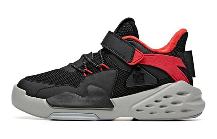 (PS) Anta Running Shoes 'Black Red Velcro'