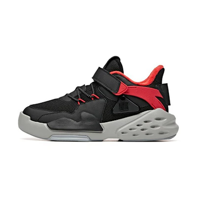 (PS) Anta Running Shoes 'Black Red Velcro'
