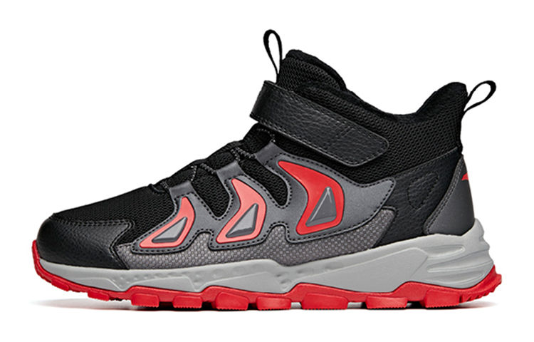 Buy 大童 Anta安踏 耐磨魔術貼跑步鞋 黑紅 加絨