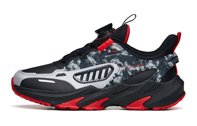 Buy (Preschool) Anta Running Shoes 'Black Silver Red' 312145510N-2