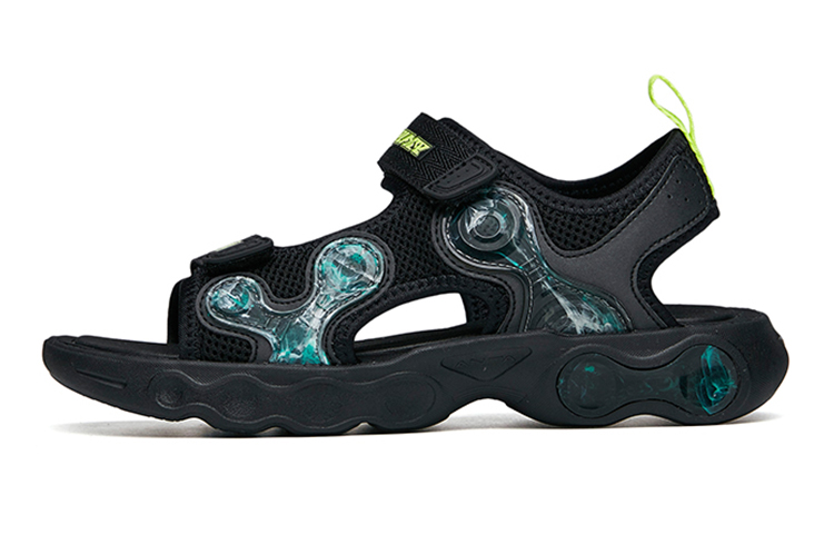 (Preschool) Anta Velcro Beach Sandal 'Black Green' 312226922-1