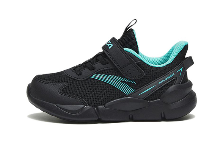 (Preschool) Anta Velcro Running Shoes 'Black Blue' A312249935-3