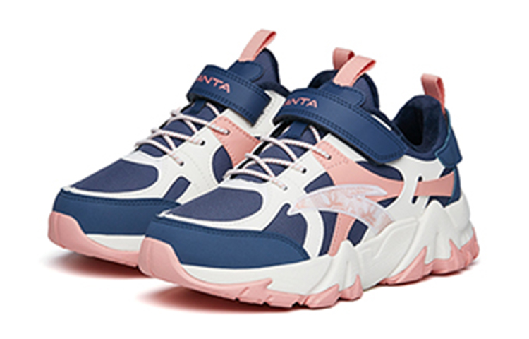 Lookbook (PS) Scarpe da Corsa Anta Velcro ''Blu Bianco Rosa in Pile'' 322146970-3