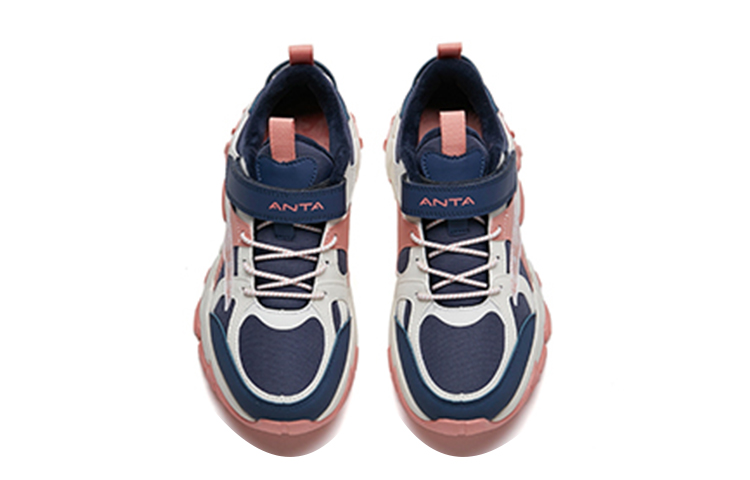 Shop (PS) Scarpe da Corsa Anta Velcro ''Blu Bianco Rosa in Pile'' 322146970-3