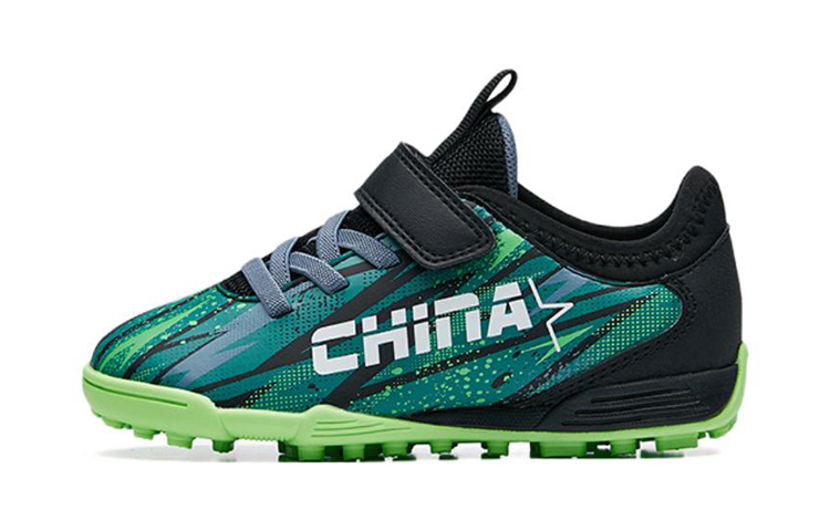 (Preschool) Anta Velcro Soccer Shoes 'Black Green' A312239955-3
