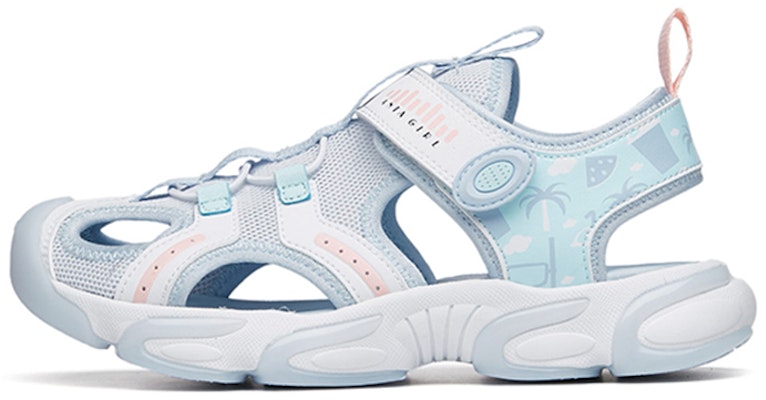 大童 Anta安踏 魔術貼包頭運動涼鞋 白藍粉 Buy 大童 Anta安踏 魔術貼包頭運動涼鞋 白藍粉
