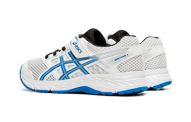 Shop 中童 Asics Contend 5 舒適耐磨跑步鞋 白藍