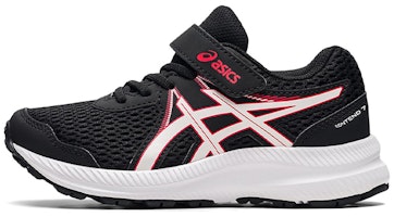 (Preschool) ASICS Contend 7 'Black Electric Red' 1014A194-008 (Preschool) ASICS Contend 7 'Black Electric Red' 1014A194-008