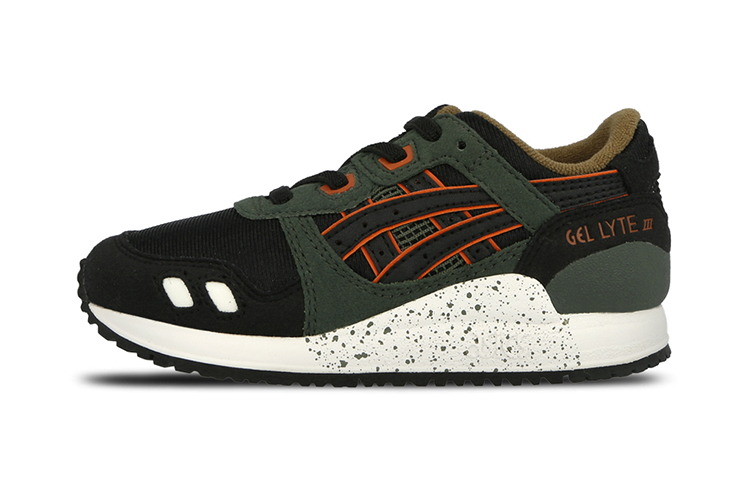 Buy 中童 Asics Gel-Lyte 3 運動 舒適 耐磨 低幫 兒童跑步鞋 黑綠色