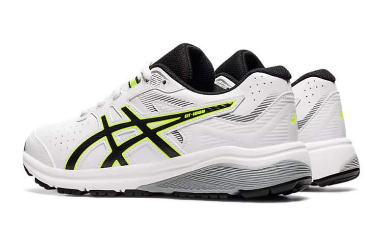 Shop Asics GT-1000 合成皮革 (GS) 白黑 跑步鞋
