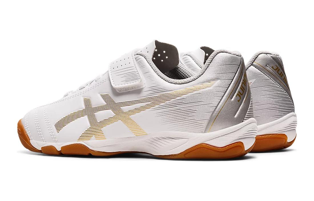 Shop 兒童 Asics Juniole 6 舒適 耐磨輕便 低幫 兒童足球鞋 白金色