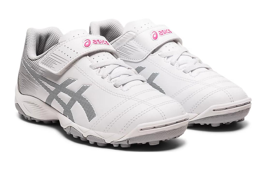 Lookbook 兒童 Asics Juniole 6 TF 舒適 透氣耐磨 低幫 兒童足球鞋 白灰色 日版