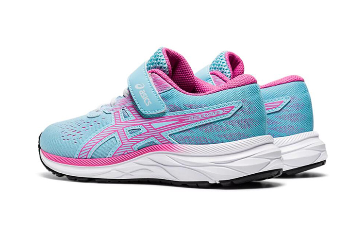 Shop 亞瑟士 Pre Excite 7 魔術貼 透氣耐磨防滑 低幫跑步鞋 中童 藍粉