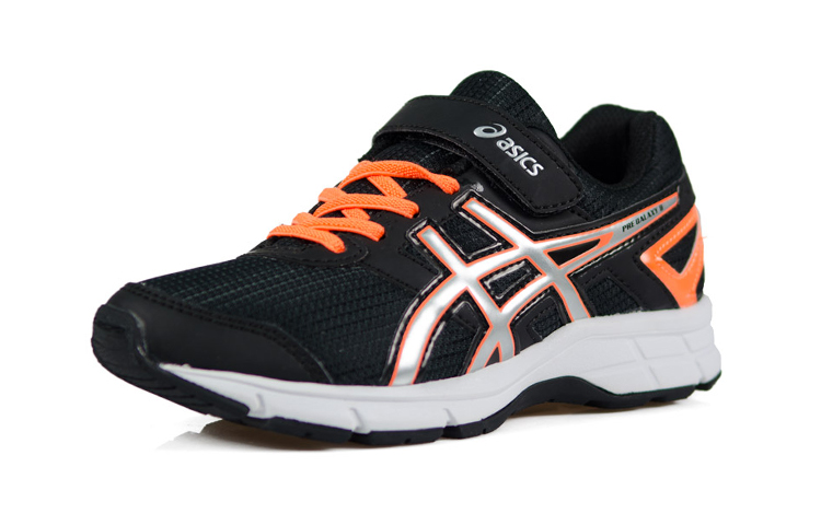 Lookbook 中童 Asics Pre Galaxy 8 舒適透氣 耐磨運動跑步鞋 黑銀橘